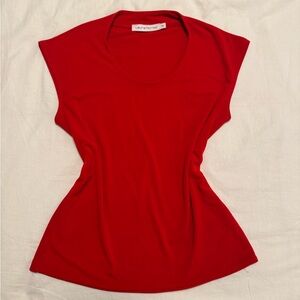 Vintage red stretchy circle neck tshirt